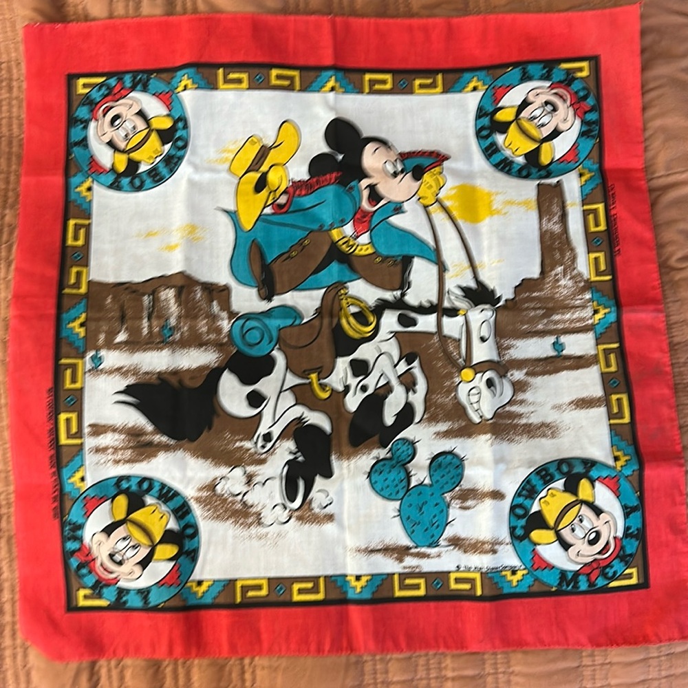 Walt Disney cowboy Mickey handkerchief